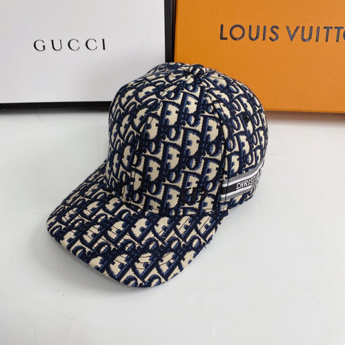 Christian Dior embroidered denim baseball cap dark blue