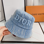 Christian Dior embroidered denim bucket hat dark blue