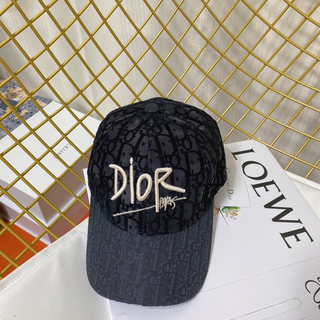 Christian Dior embroidered mesh baseball cap black