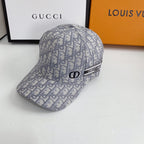Christian Dior embroidered web baseball cap gray