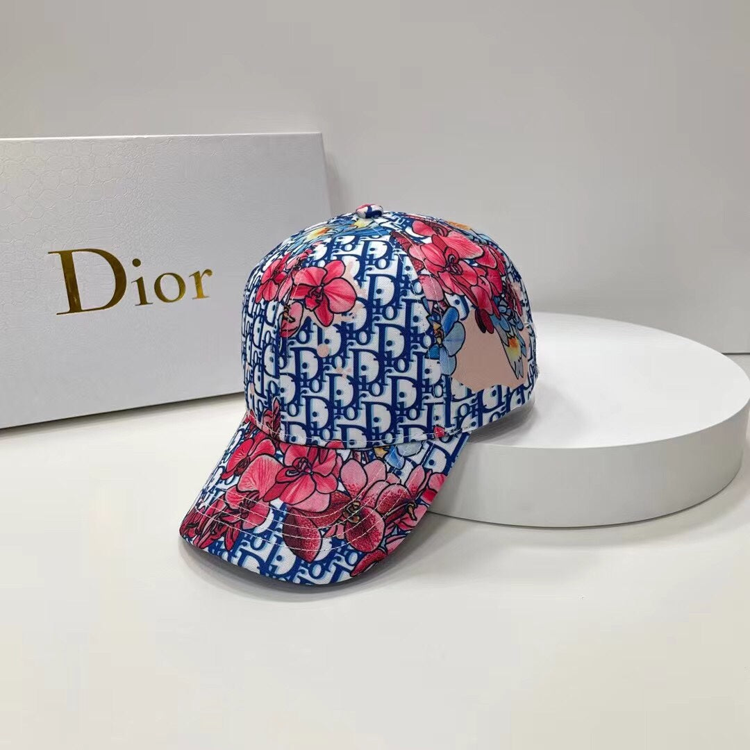 Christian Dior floral logo baseball cap blue