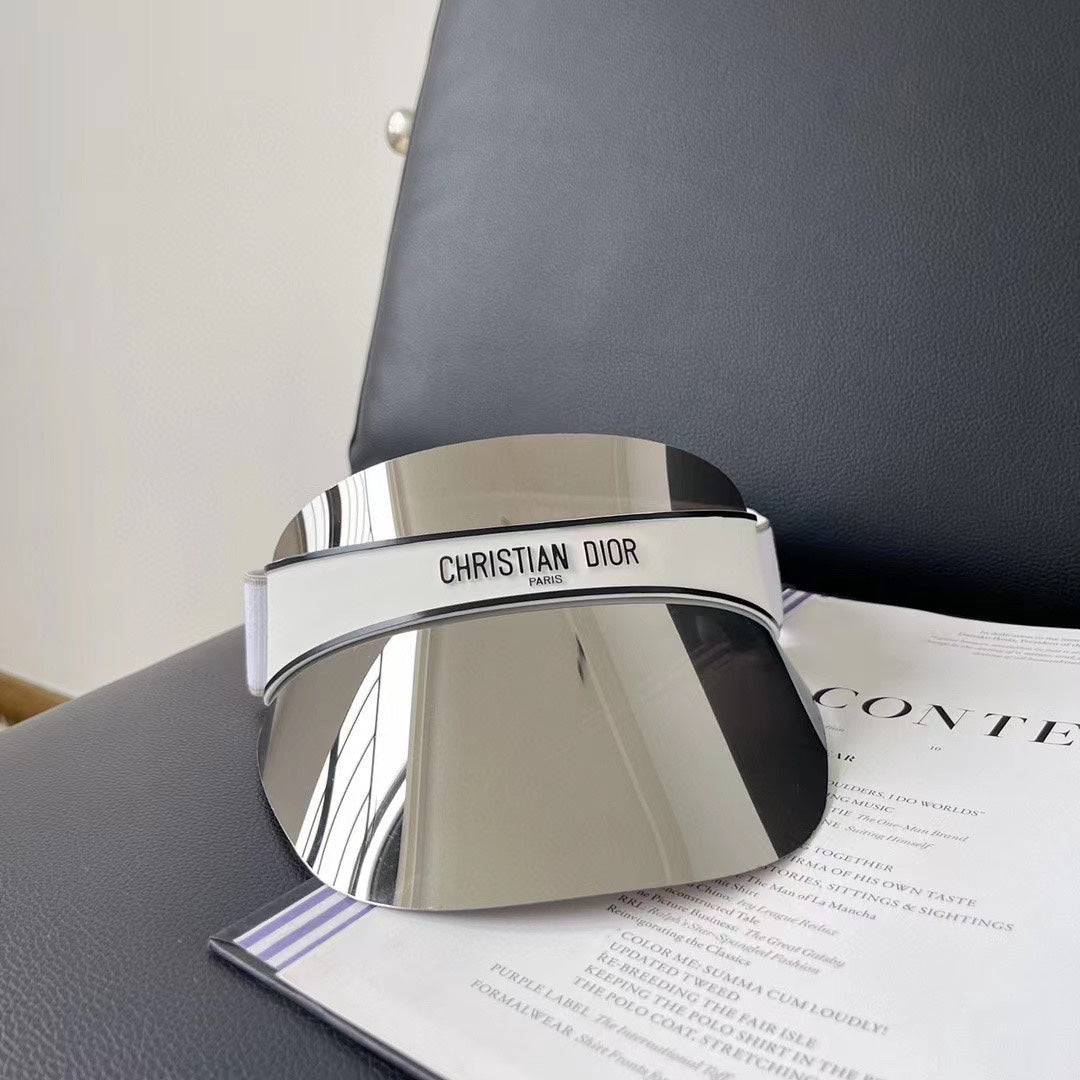 Christian Dior mirrored UV visor silver white