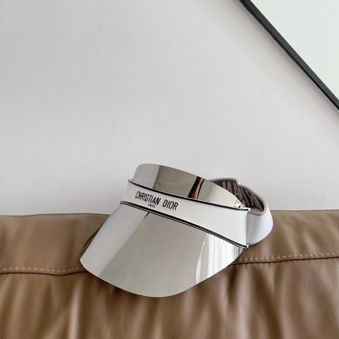 Christian Dior mirrored UV visor silver white