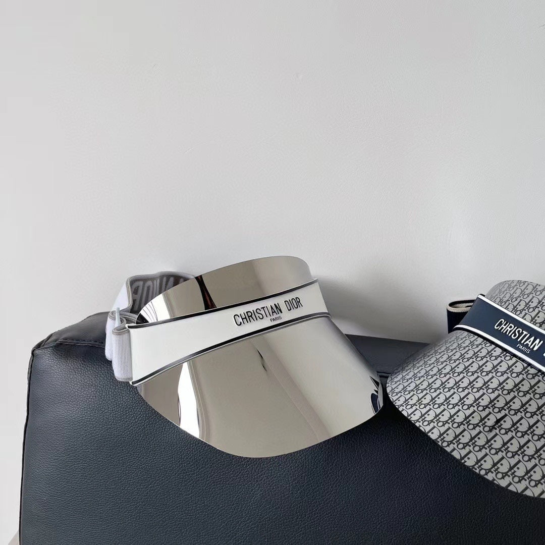 Christian Dior mirrored UV visor silver white