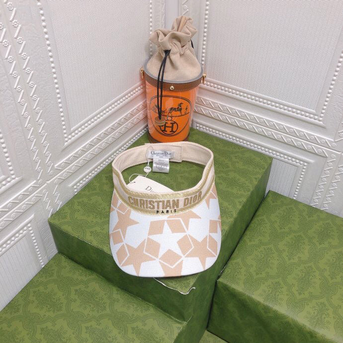 Christian Dior orange sun visor