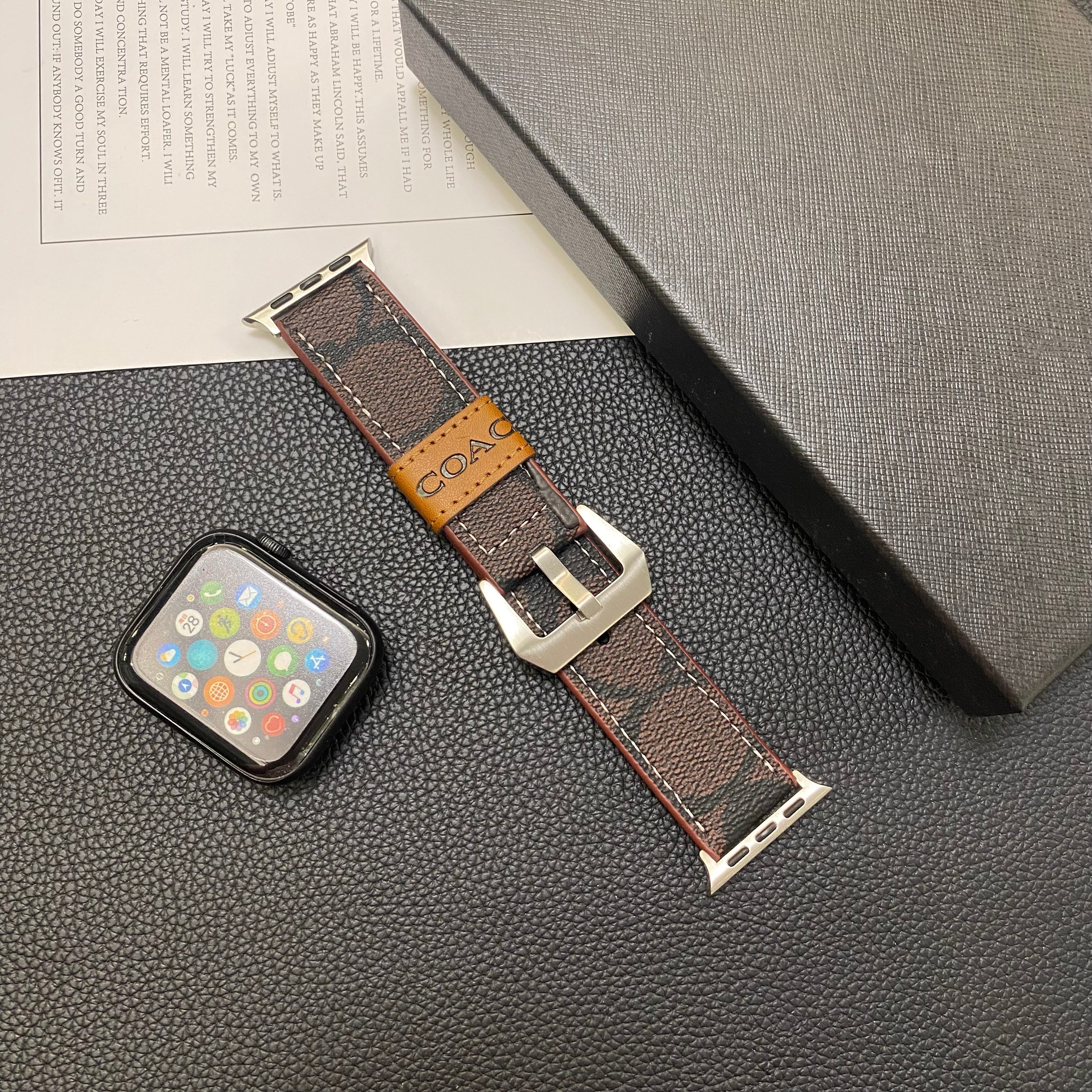 Coach Dark Brown Apple Watch Band