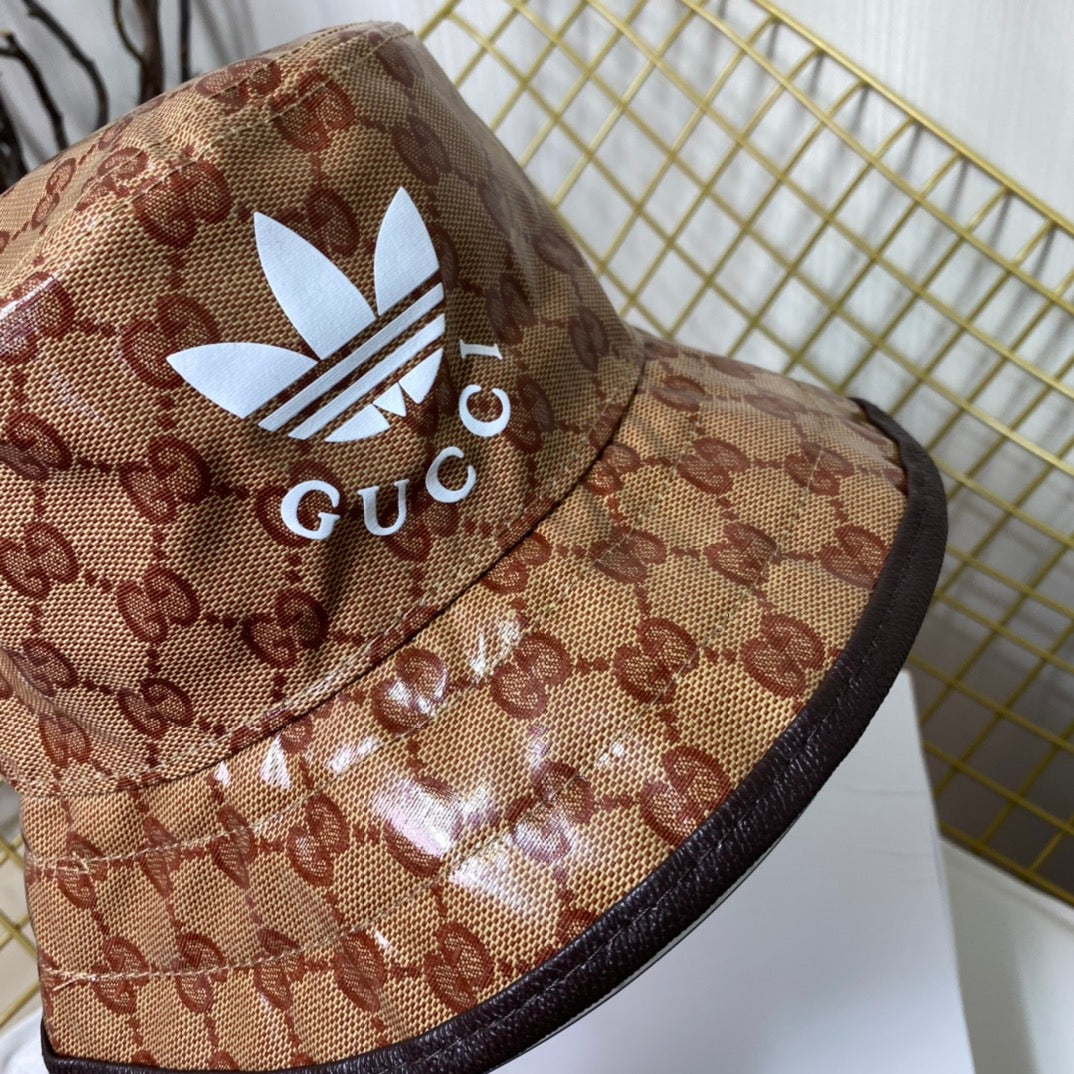 Crystal canvas Gucci Adidas bucket hat