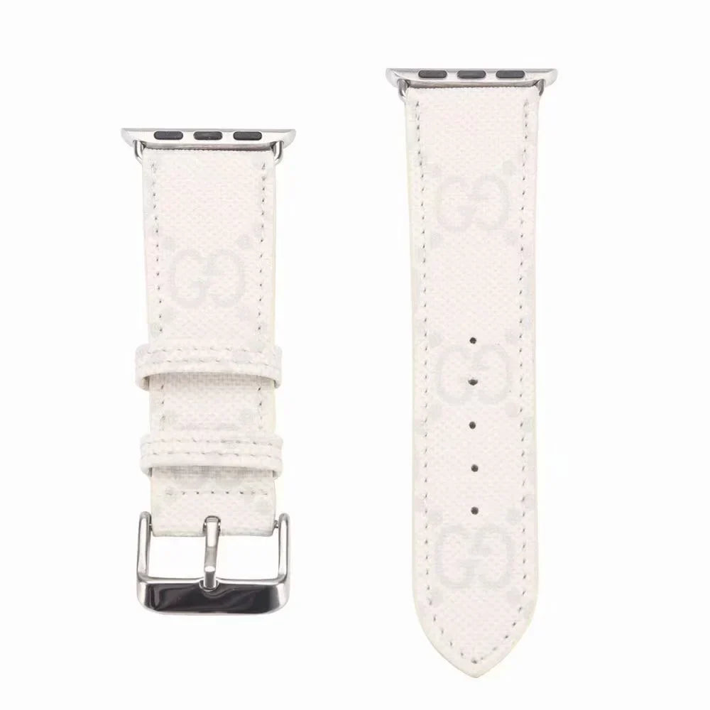 Designer Apple Watch Strap White GG
