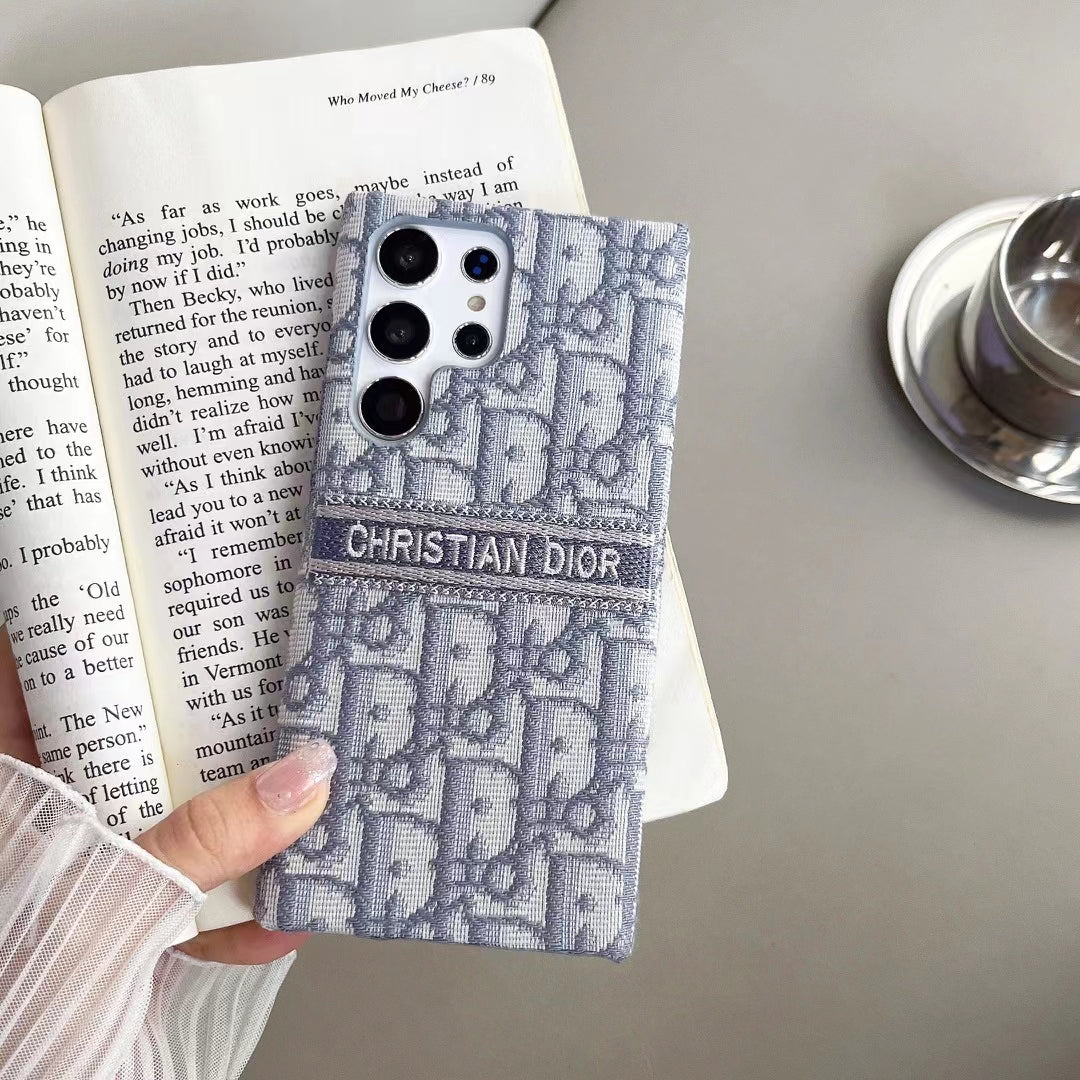 Designer Dior Samsung Case Light Blue Luxury Cover