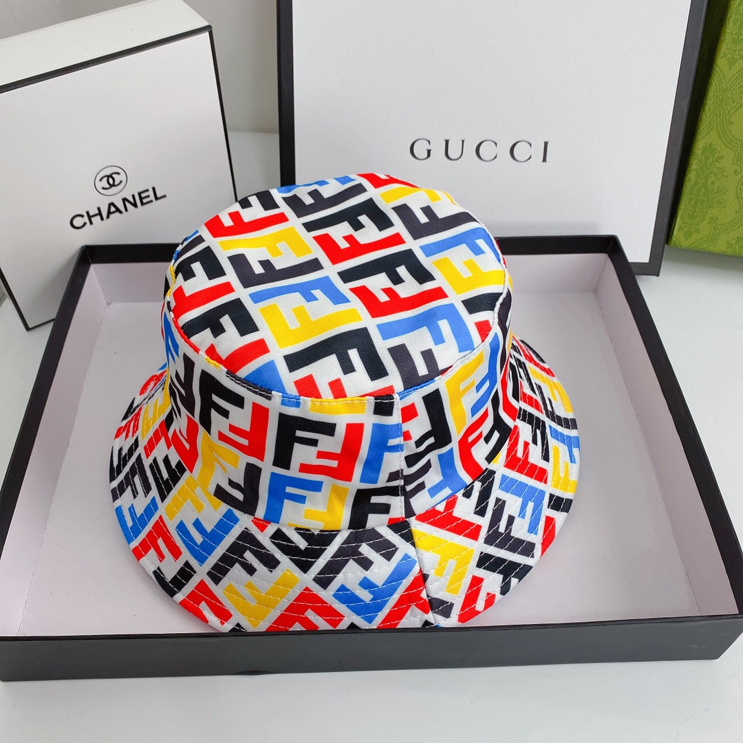 Designer Fendi bucket hat close up