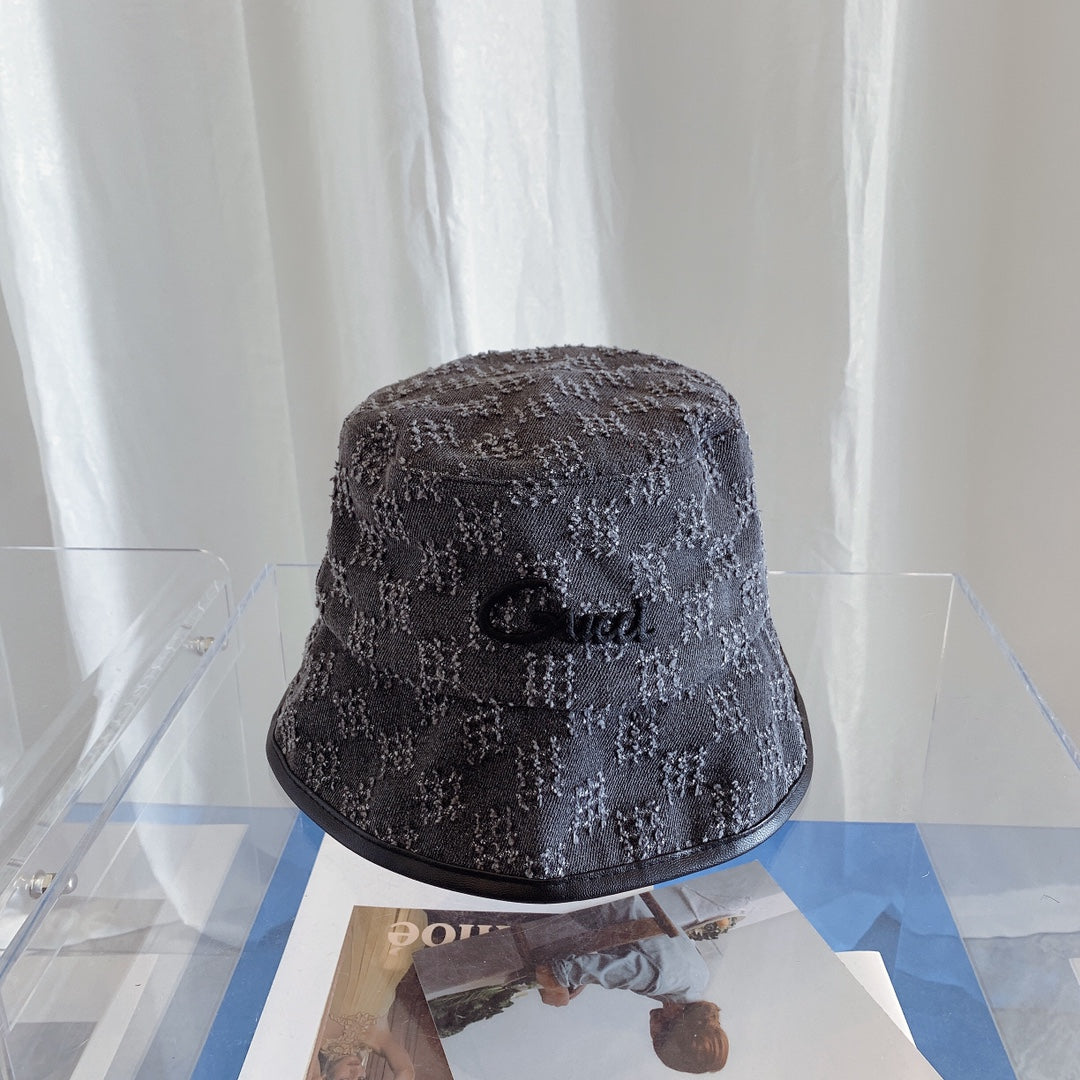 Designer Gucci bucket hat close view