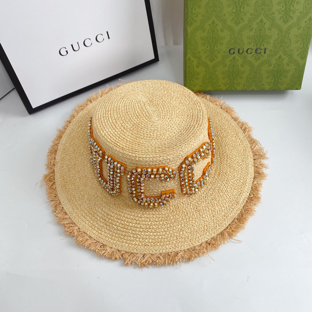 Designer Gucci summer sun hat lifestyle