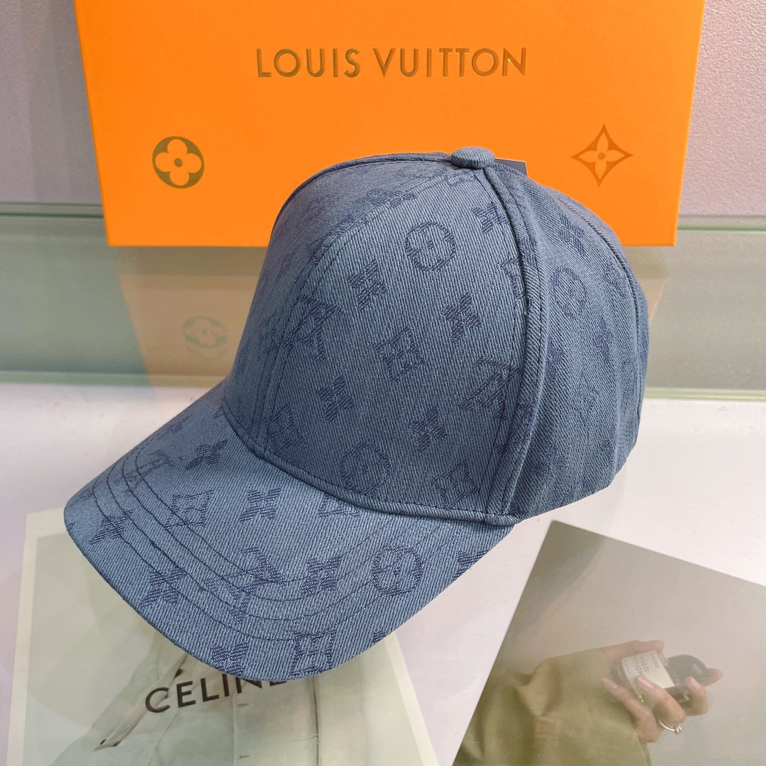 Designer Louis Vuitton baseball hat close up