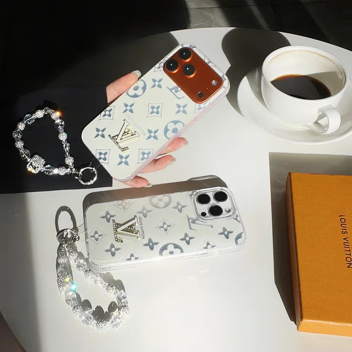 Designer Louis Vuitton phone case detail shot