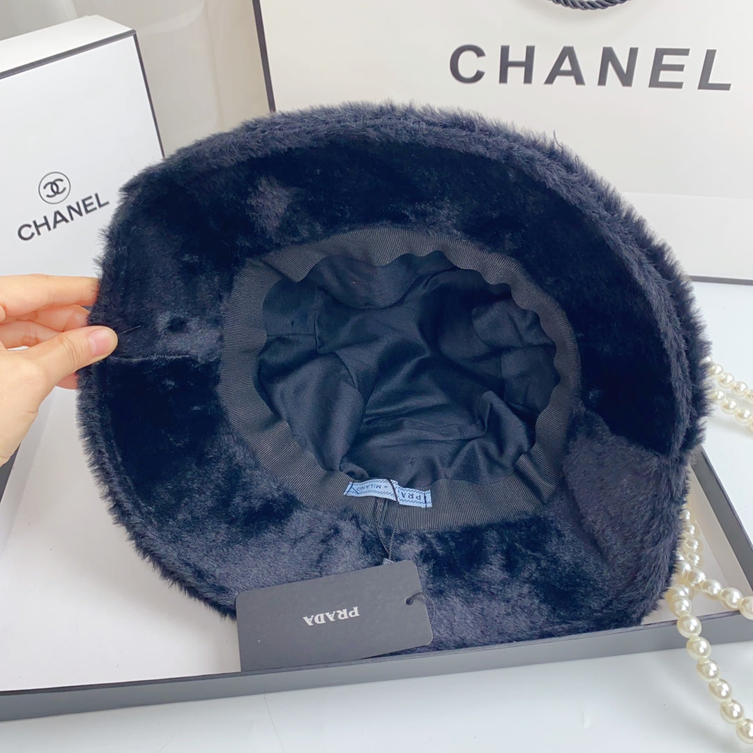 Designer faux fur bucket hat