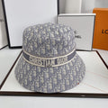 Dior Oblique logo jacquard bucket hat slate gray front view
