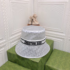 Dior organza bucket hat ivory white front view
