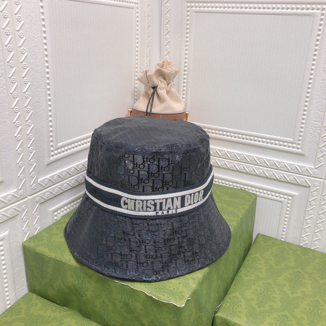 Dior sheer bucket hat black front view