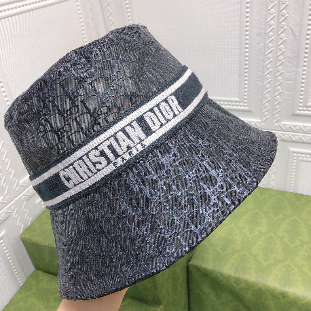 Dior sheer bucket hat black front view