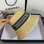 Elegant Dior woven summer hat