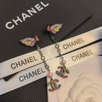 Colorful Crystal Butterfly Earrings