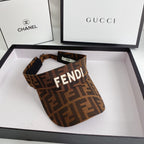 FENDI Logo Embroidered Cotton Sun Visor front view