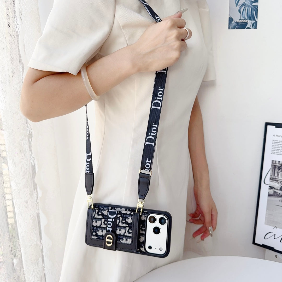 Fashion Dior iPhone 17 Pro Max case with cardholder