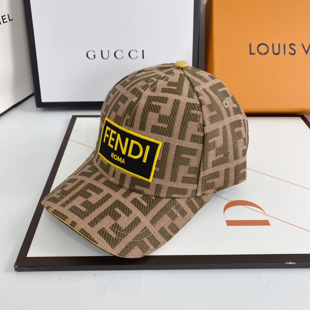Fendi FF embroidered baseball cap brown