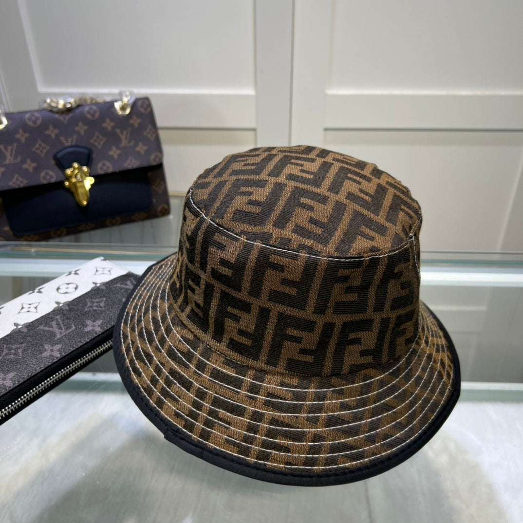 Fendi FF monogram bucket hat black edge