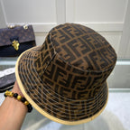 Fendi FF monogram bucket hat yellow edge