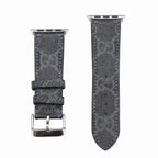 GG Leather Apple Watch Strap Black
