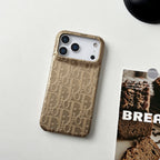 Gold Dior designer iPhone case front view