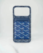 Black Goyard iPhone 17 Pro Max MagSafe Case with Cardholder, Goyard Pattern - NUVALOVA