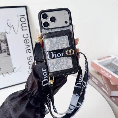 Grey Dior designer phone cover with card holder
