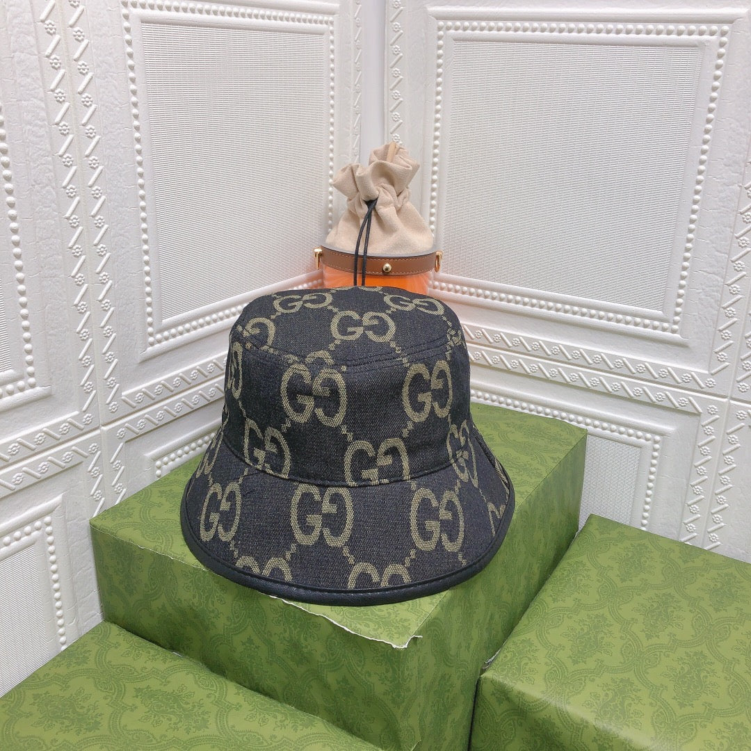 Gucci Double G bucket hat black front view