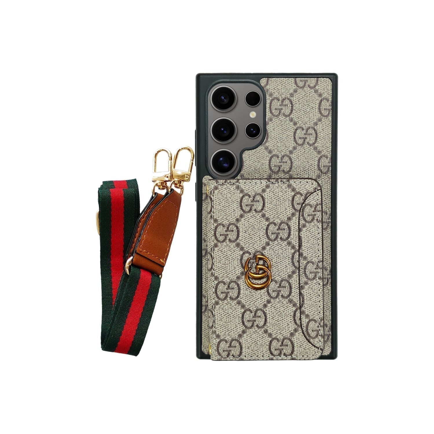 Gucci GG Samsung S26 Ultra Cardholder Lanyard Case Luxury Crossbody Cover