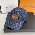 Gucci GG monogram denim baseball cap blue