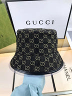 Gucci GG monogram denim hat detail