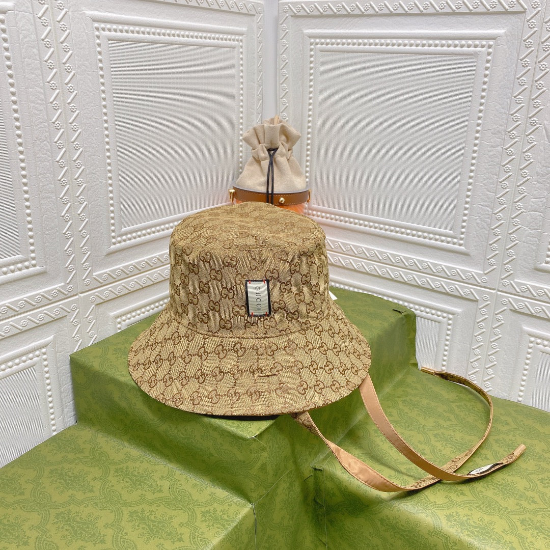 Gucci GG monogram double-sided bucket hat khaki