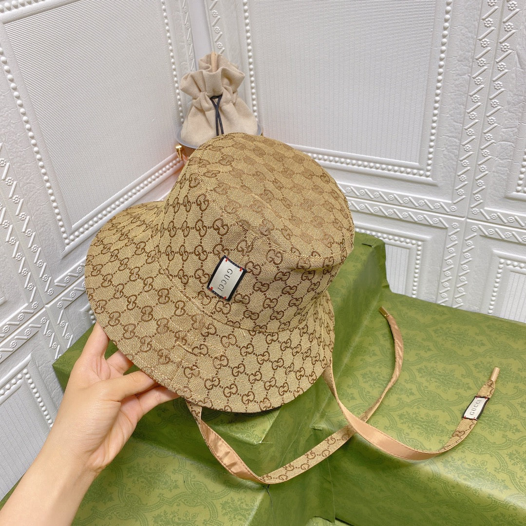 Gucci GG monogram double-sided bucket hat khaki