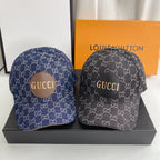 Gucci black GG denim baseball cap
