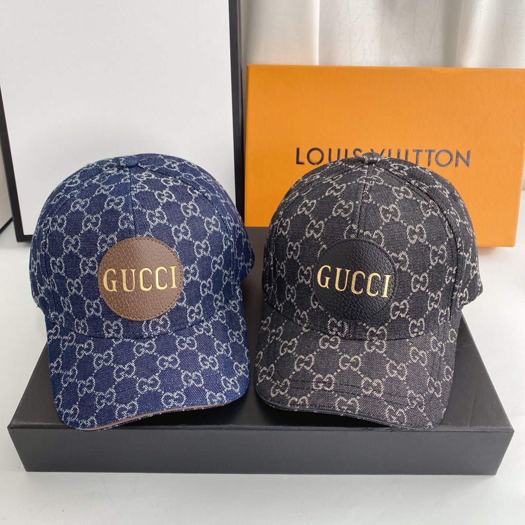 Gucci black GG denim baseball cap