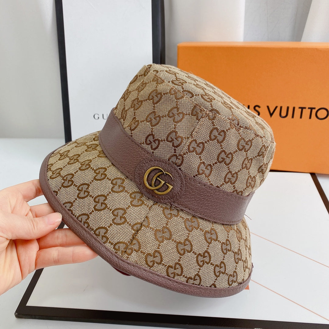 Gucci bucket hat brown front view