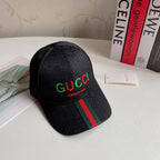 Gucci embroidered baseball cap black front view