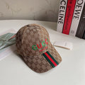 Gucci embroidered logo baseball cap brown front view