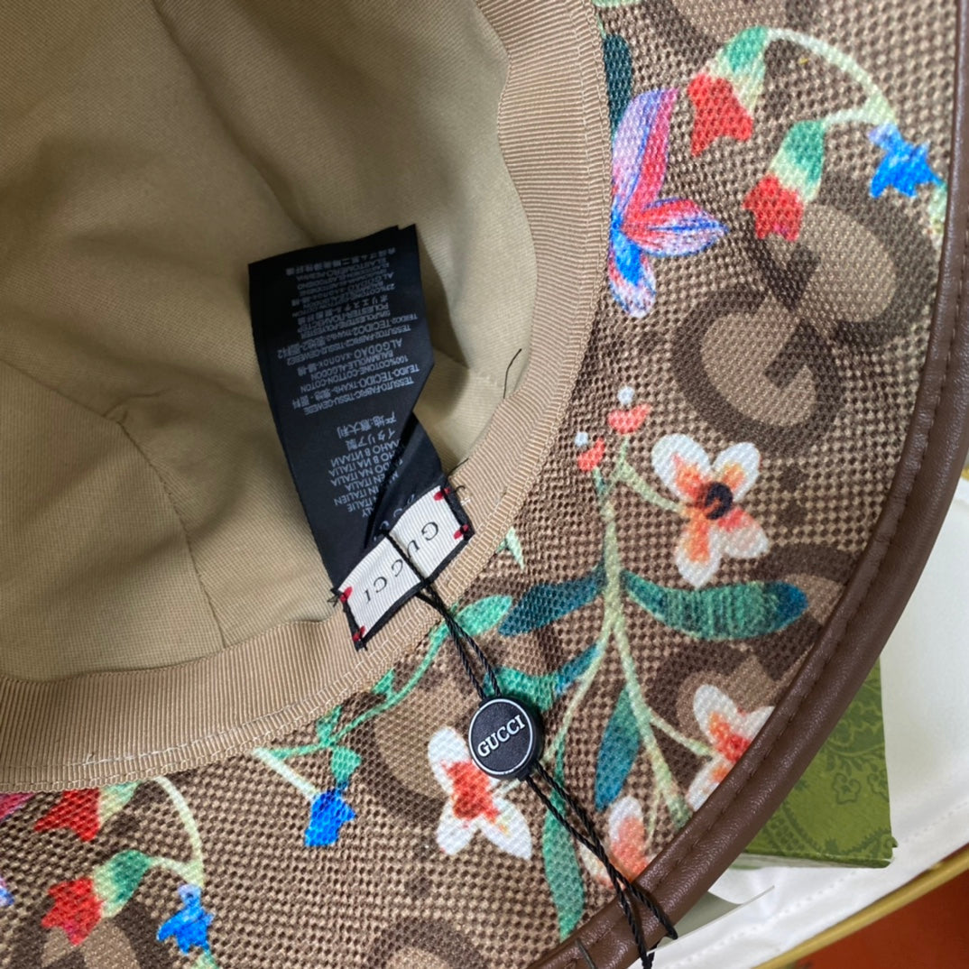 Gucci floral mesh sun hat