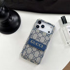 Blue Gucci designer iPhone case with strap crossbody