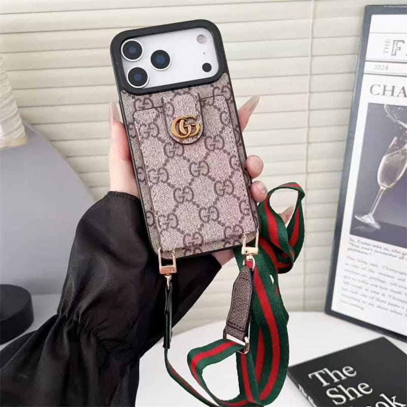 Gucci iPhone 17 Pro Max crossbody card holder case
