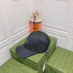 Gucci leather baseball cap close-up