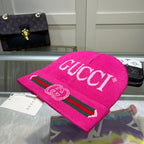 Gucci logo cashmere knit beanie